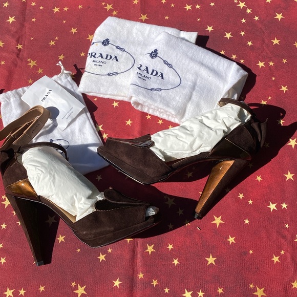 Prada structural Deco heels, Strap Sandals, Vintage - Picture 6 of 16